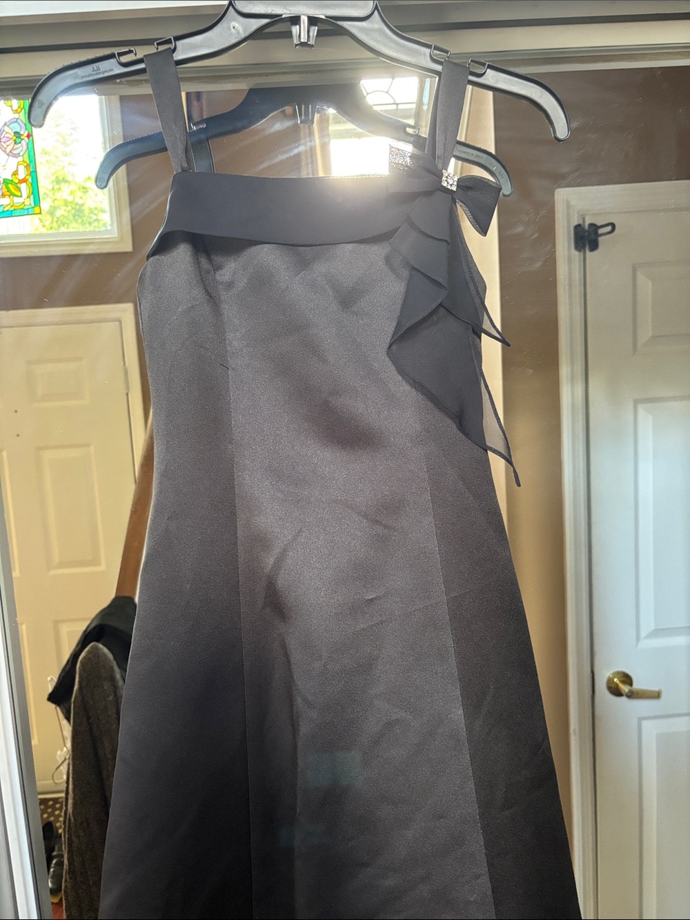 David's Bridal Black Formal Girls Dress - Picture 2 of 6
